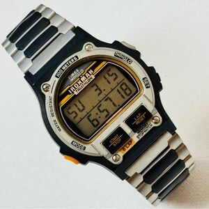 Vintage 1992 Timex Ironman Original 8 Lap Men's Digital Watch Black Silver